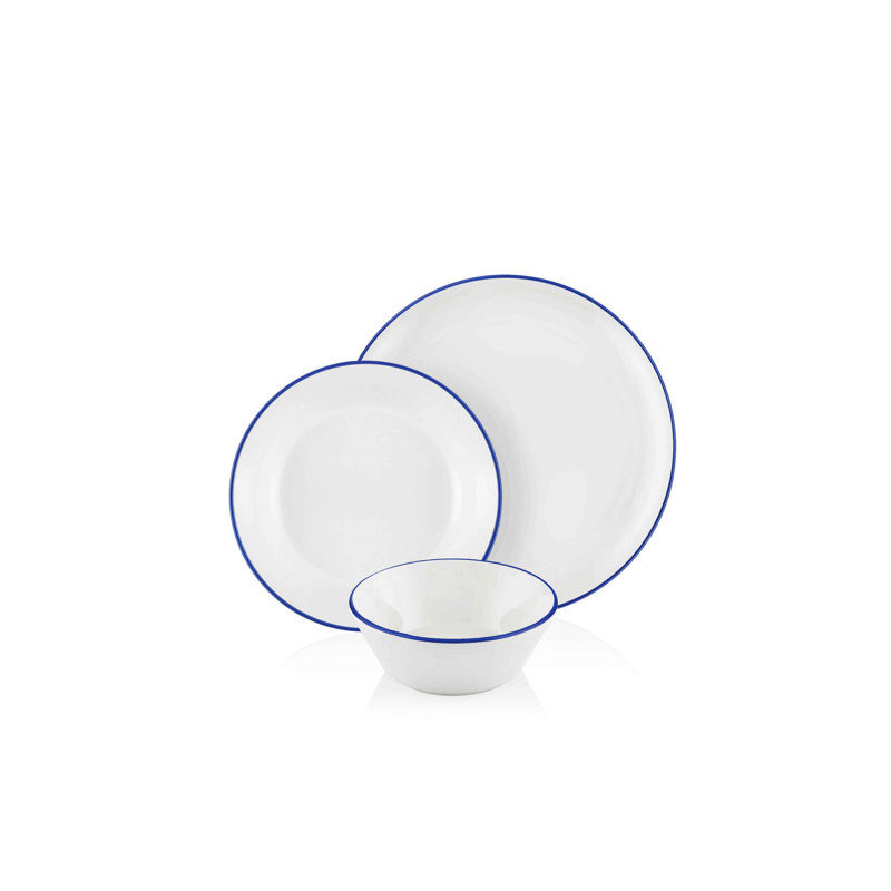 Service de table 18 pièces, service pour 6 Bartol, Rouge / blanc