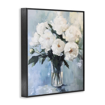 Vase de pivoines blanches, estampe numérique, design par LSR Creative Studio