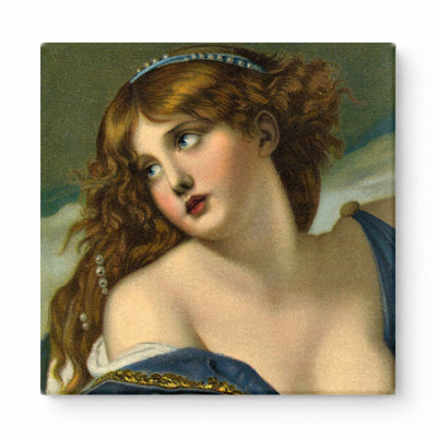 Portrait d'une jeune femme - art mural carré sur toile