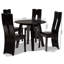Ensemble de salle à manger 5 pièces Fanelli en similicuir brun foncé, H 40,94 po x l 18,31 po x P 21,06 po