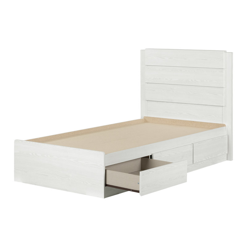 Bethany Platform Storage Bed, Twin, White Pine