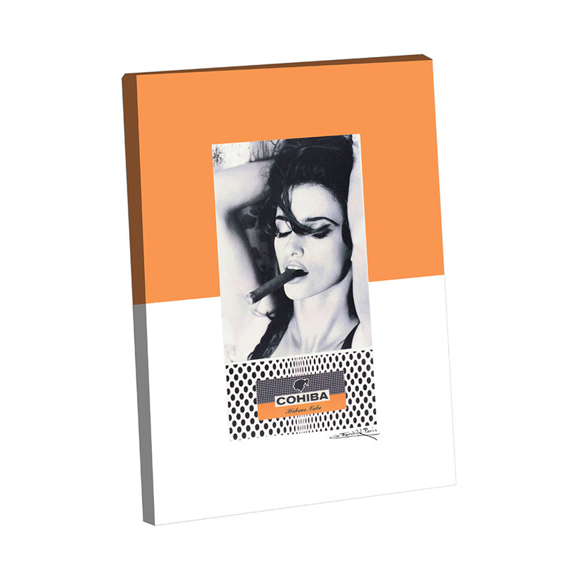 Femme et cigares, H 20 po x l 16 po x P 1,25 po