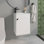 Meuble-lavabo de salle de bain avec lavabo, 1 porte, blanc