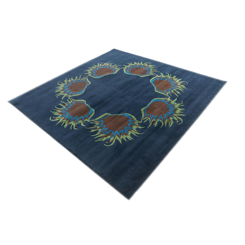 Tapis carré bleu marine Noell
