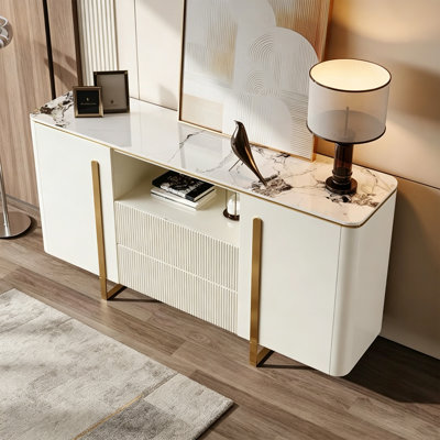 Modern Sintered Stone Storage Sideboard
