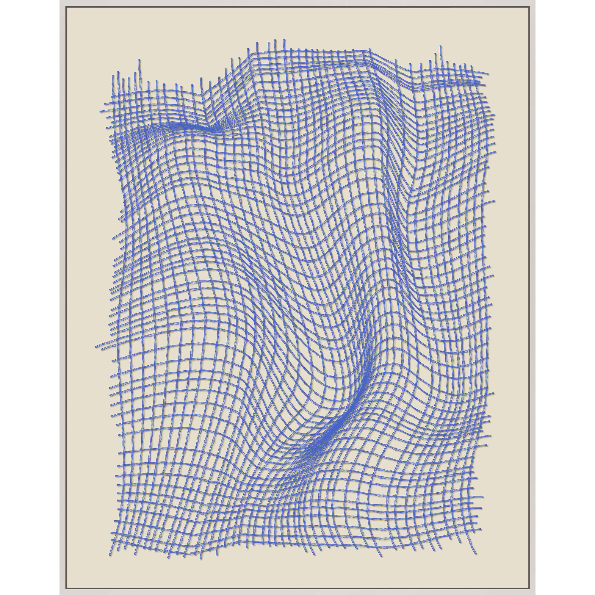 Netting 2 by Jacques Pilon, White Single Structure Framed Canvas, 50" H x 40" W x 1.25" D