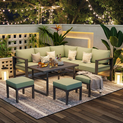 Ensemble de meubles de patio en aluminium avec housse imperméable
