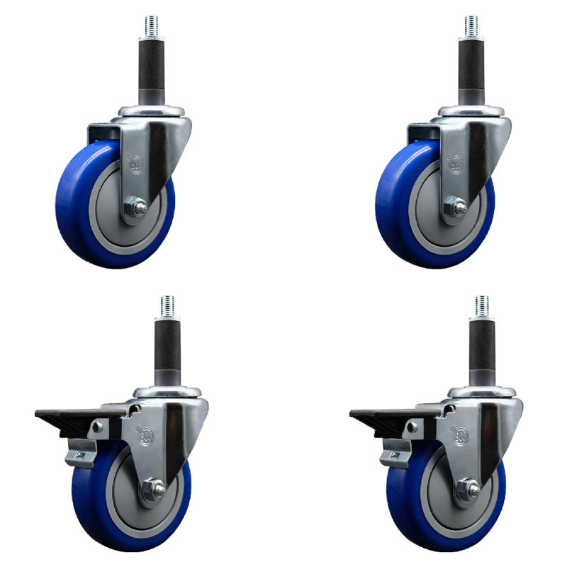 Ensemble de roulettes extensibles pivotantes en poly 1 roue 2 pouces SCC