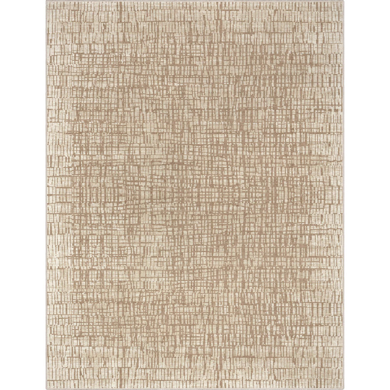 Tapis ivoire à tissage plat Nuzzo Nightscape, Rectangle 7 pi 7 po x 9 pi 10 po