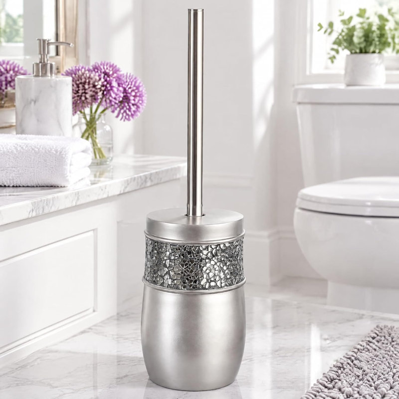 Porte-brosse de toilette en nickel brossé 14 po