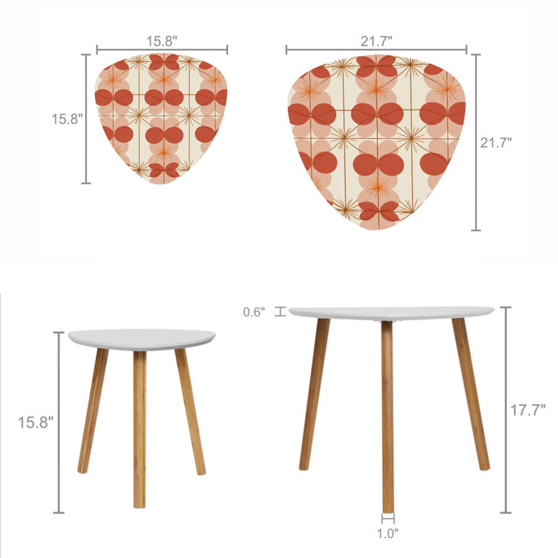 Ensemble de 2 tables basses gigognes Triangle