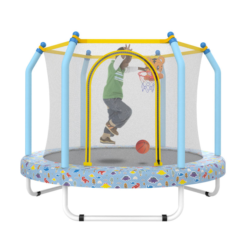 Trampoline pour tout-petits trampoline pour enfants intérieur et extérieur avec panier de basketball