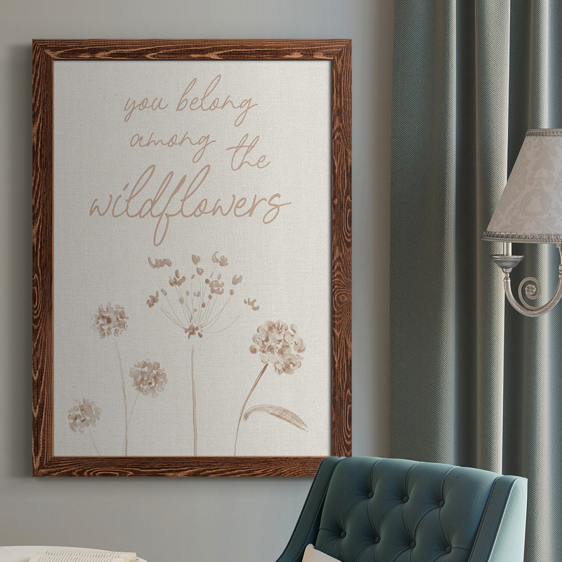 Fleurs sauvages encadrées sur toile, H 37,5 po x l 27,5 po x P 1 po, Érable