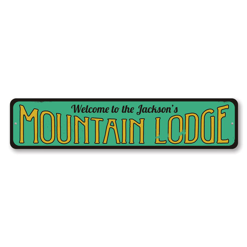 Enseigne en aluminium personnalisée Mountain Lodge, H 6 po x l 24 po x P 0,06 po