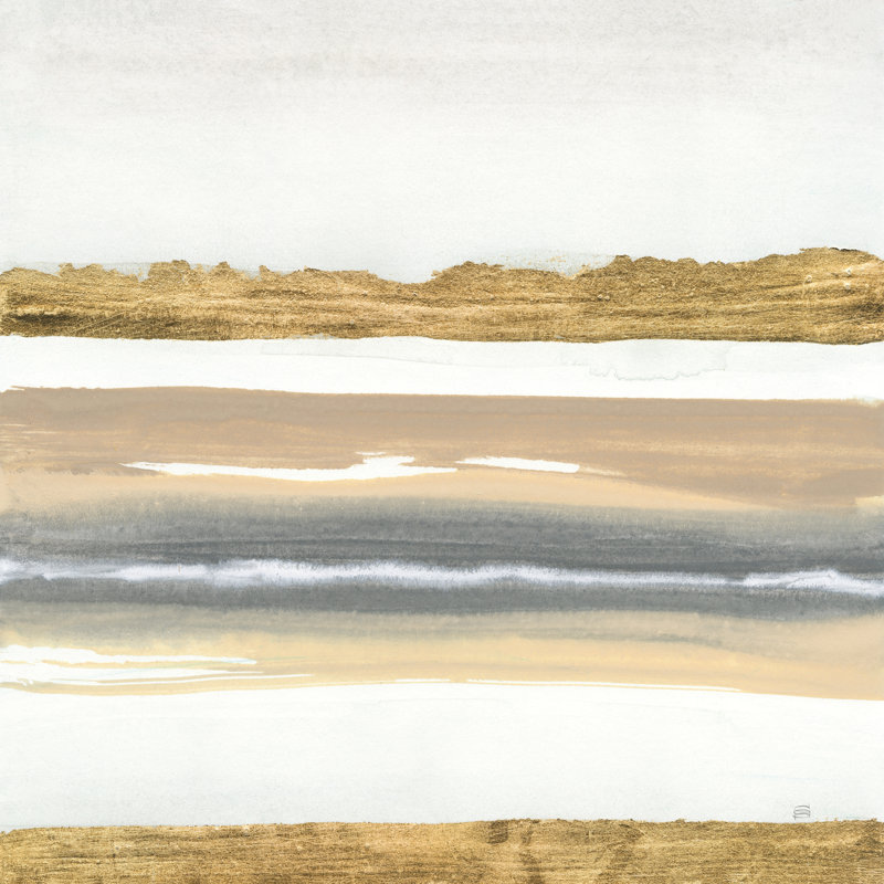 Gold And Gray Sand IV by Chris Paschke - Wrapped Canvas Painting, 30cm H x 30cm W x 3.8cm D