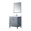 30 po L x P 22 po. Meuble-lavabo gris foncé avec comptoir en quartz blanc, robinet et 28 trous suspendus fixés au mur-2128621174