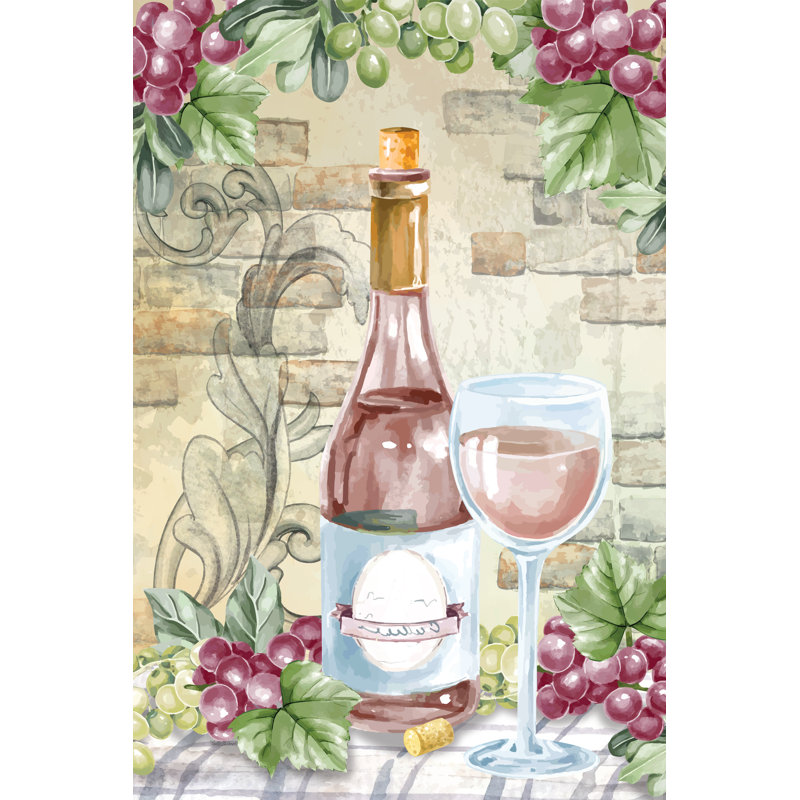 «Vineyard Still Life II» par Nicole DeCamp, H 18 po x l 12 po, Noyer, reproduction d'art encadrée sans passe-par