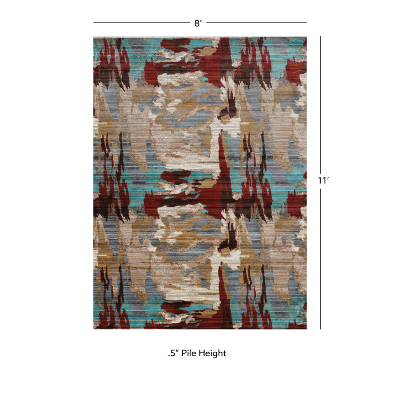 Tapis abstrait beige, Rectangle 8 pi x 11 pi