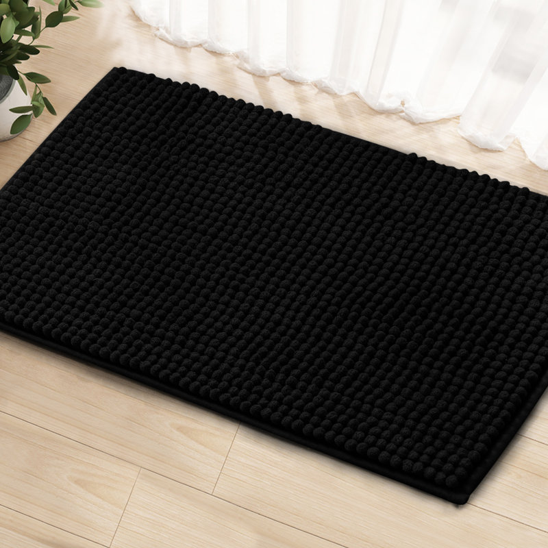 Tapis pour salle de bain Croley Luxury Chenille, L 20 po x L 32 po, Noir