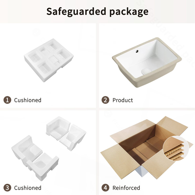 16" White Porcelain Undermount Bathroom Sink