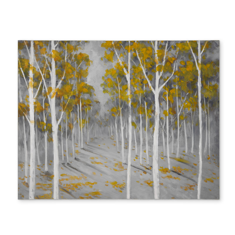 Birch Forest Gray Trees Polyester Placemat | Home Decor