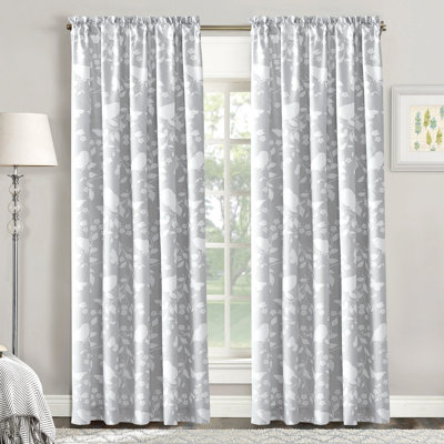 Sereno Floral Rod Pocket Curtain Panels