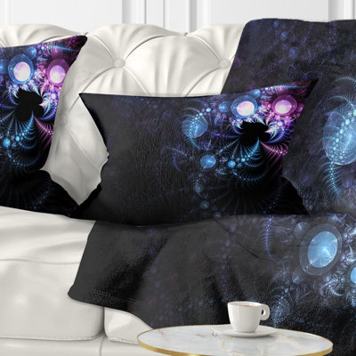 Designart 'Colourful Thorny Pattern in Dark' Floral Throw Pillow