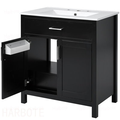 Bathroom Vanity with Ceramic Sink and Ample Storage - The Choice for Small Bathrooms