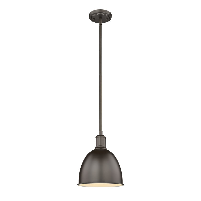 Luminaire suspendu 1 lumière Waldon Sawyer, Bronze, H 10 po x l 8,25 po