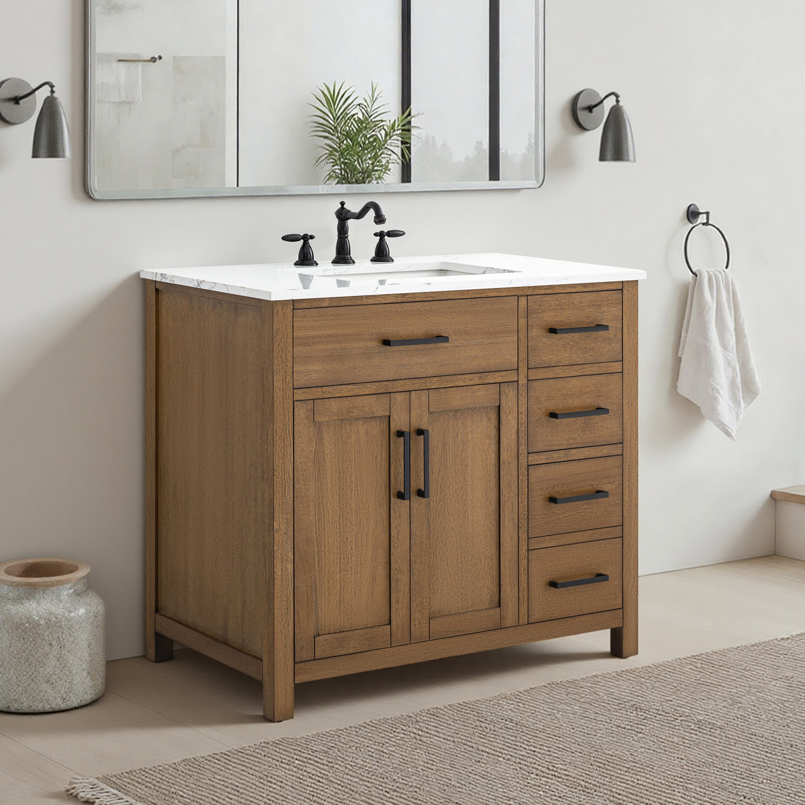 Shamar 36" Single Bathroom Vanity, Mango Ember