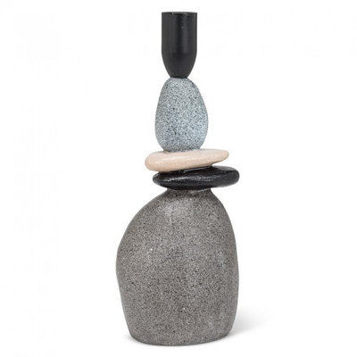 Chakina Small Stacked Stones Taper Candle Holder