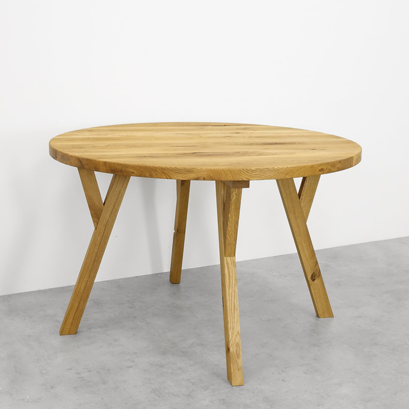 Watheroo Oak Round Solid Wood Dining Table, H76 x L100 x W100cm, Natural Oil