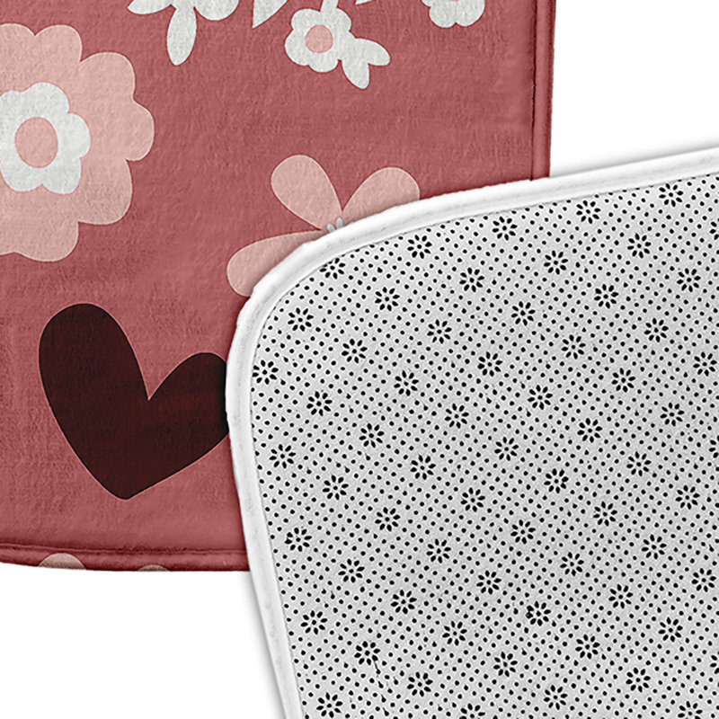 Tapis de bain pour la Saint-Valentin, L 17 po x L 24 po, Rose