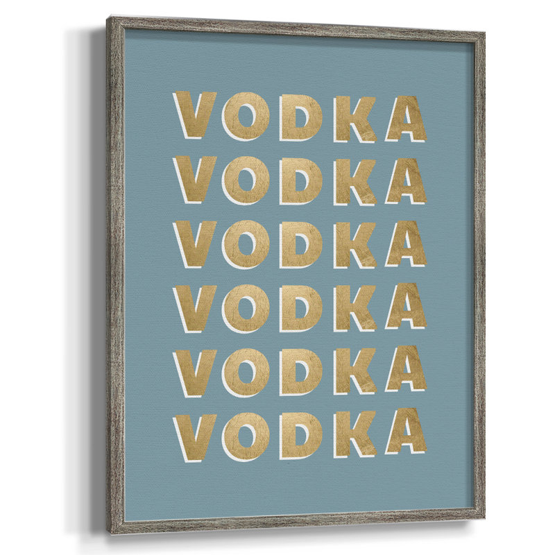 Impression encadrée de vodka - bois massif, H 11 po x l 9 po