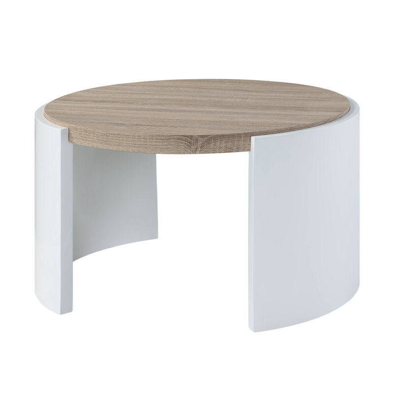 Table basse ronde en bois avec plateau épais Giovonni
