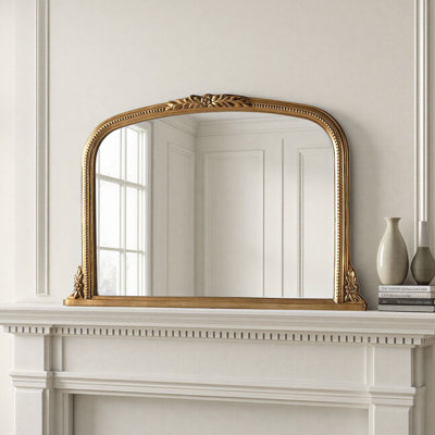 Arched Beaded Kalmar Overmantle Mirror