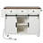 53.7" Farmhouse Kitchen Island with Power Outlet, 2 Sliding Barn Door Kitchen Storage Island with Drop Leaf, Spice Rack Rolling Kitchen Cart on Wheels, for Home, Kitchen and Dining Room, White