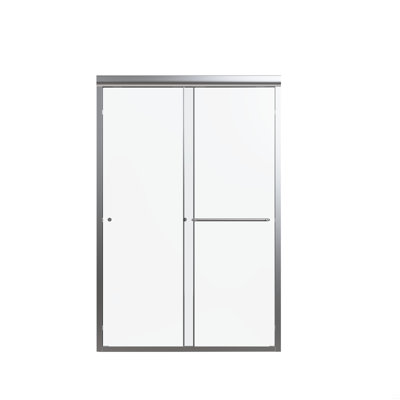 44"-48"W*72" H Semi-Frameless Double Sliding Shower Door, Bypass Shower Door, 1/4" (6Mm) Thick SGCC Tempered Glass Door