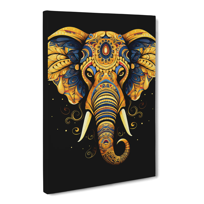 Elephant Line - Wrapped Canvas, 76cm H x 50cm W x 3cm D