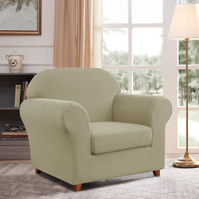Box Cushion Armchair Slipcover, Sand