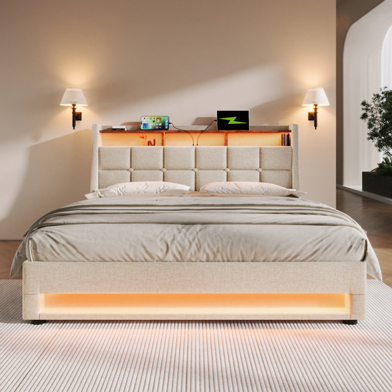 Bed, Beige, Super King (6')