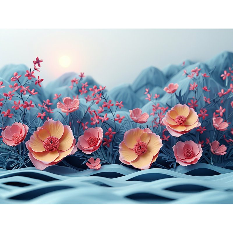 Rideaux de fenêtre à motif floral - 2 panneaux, L 20 po x L 54 po