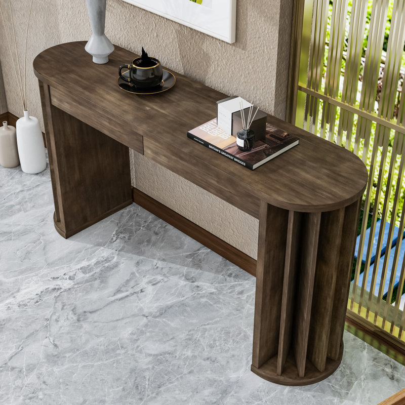 Console U_Style, design incurvé et linéaire, Naturel