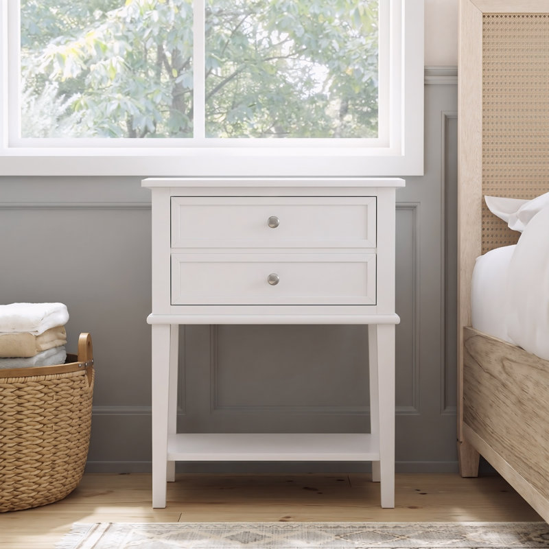 Zeist White Nightstand Set Of 2, White