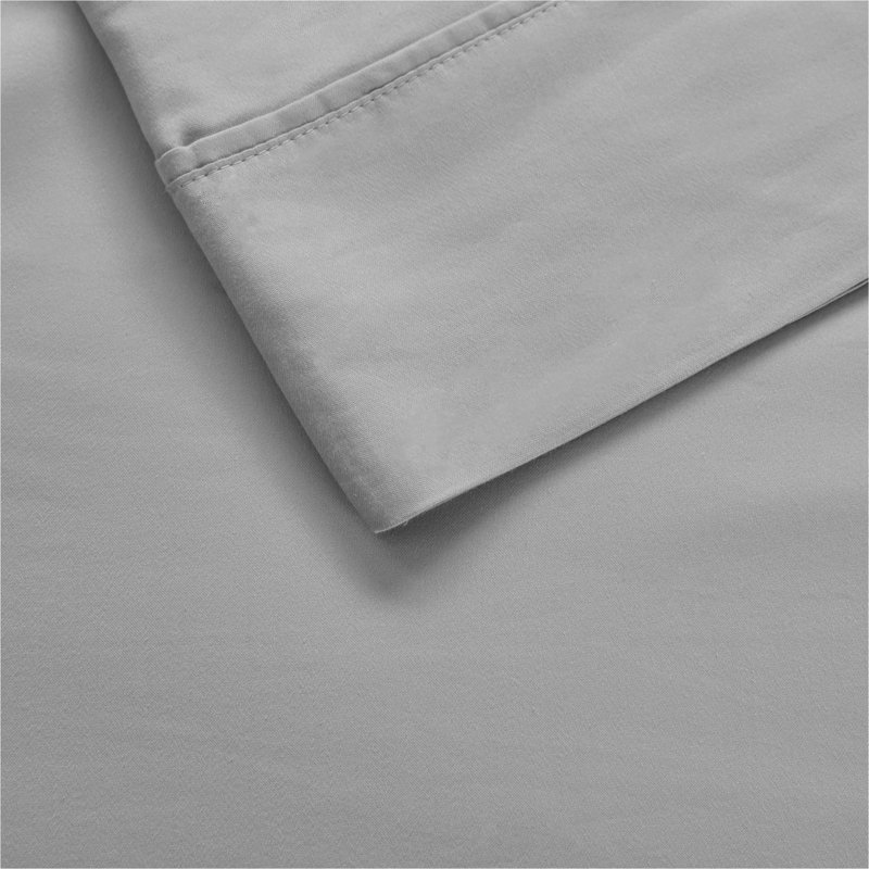 Ensemble de draps 4 pièces en mélange de coton Smart HeiQ, Ensemble de draps pour grand lit avec 2 taies d'or, Gray