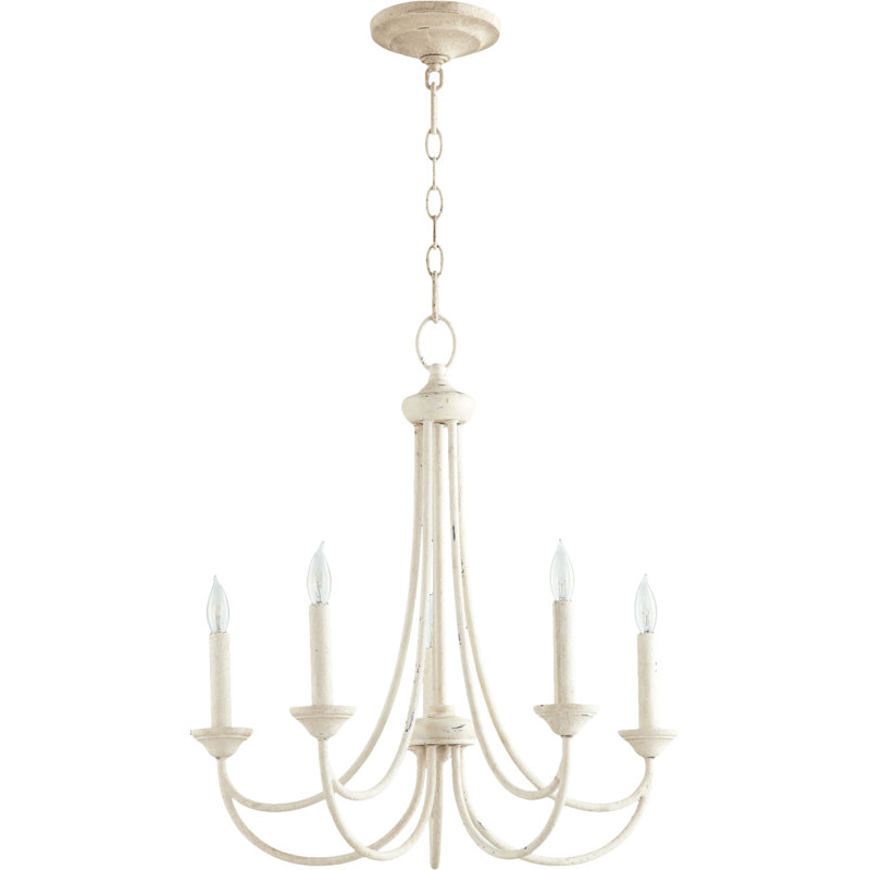 Polito 5 - Light Dimmable Classic / Traditional Chandelier, Persian White