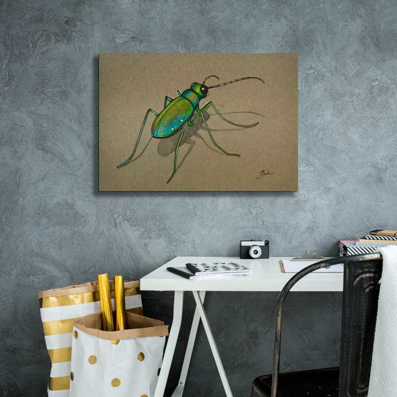  «Green Beetle Walk» par Bebe Keith, art mural sur toile, 26 po x 18 po, H 18 po x l 26 po
