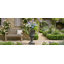 Pot à fleurs cannelé en M 24,2 po avec piédestal classique pour jardin, patio et entrée-134299257-134299260
