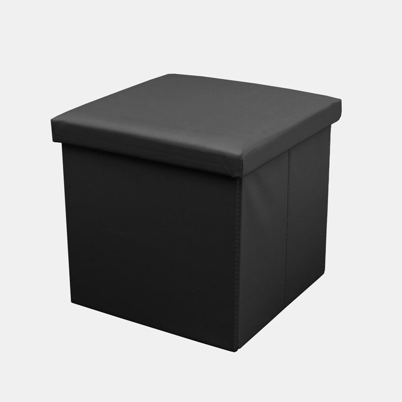 38 FOLDABLE LARGE STORAGE BOX, Black, 38cm H x 40cm W x 6cm D