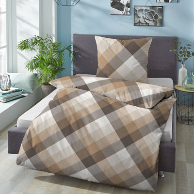 Brown Sateen 77 TC 2 Piece Duvet Cover Set
